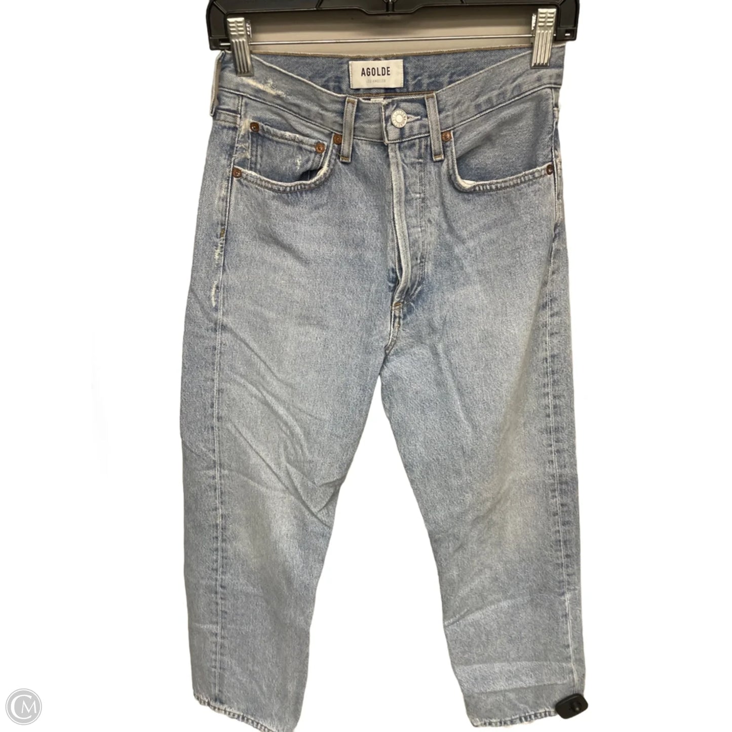 Jeans Straight By Agolde In Blue Denim, Size: 0