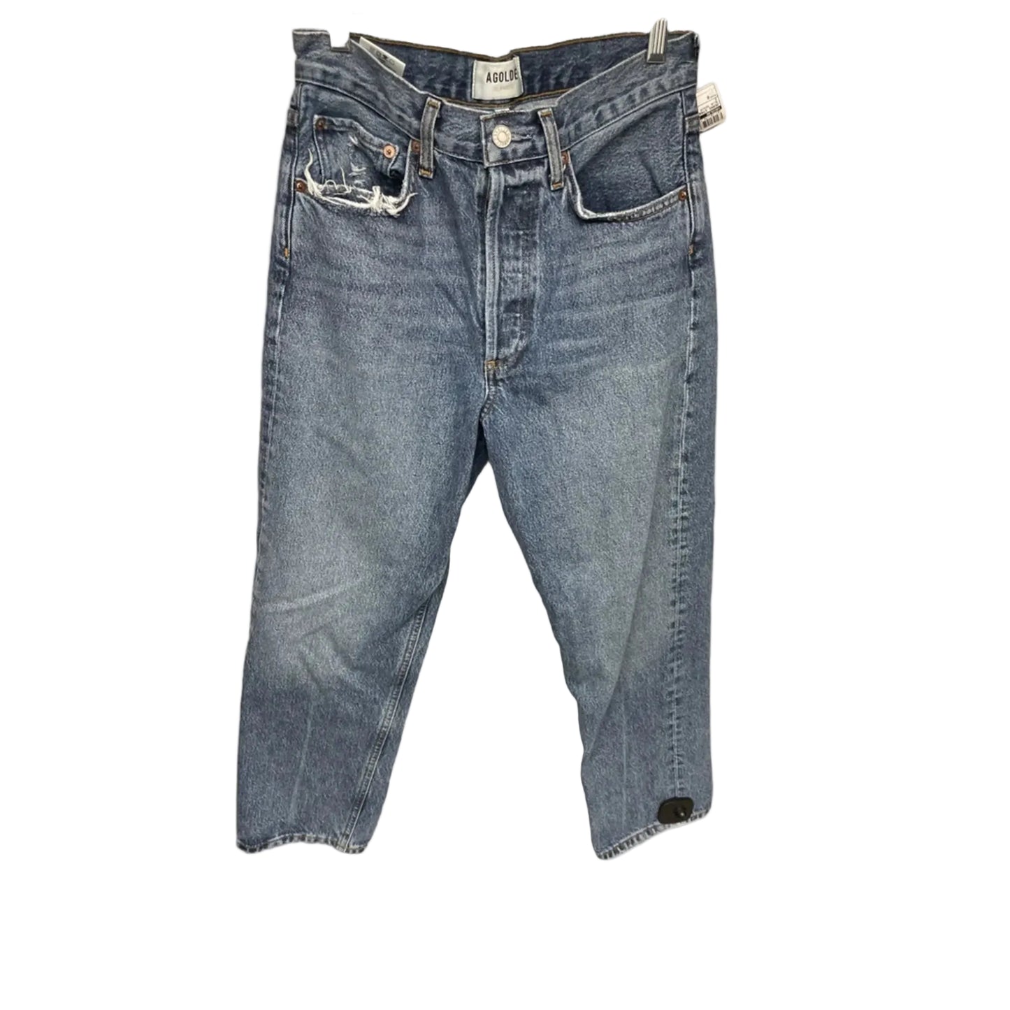 Jeans Straight By Agolde In Blue Denim, Size: 0