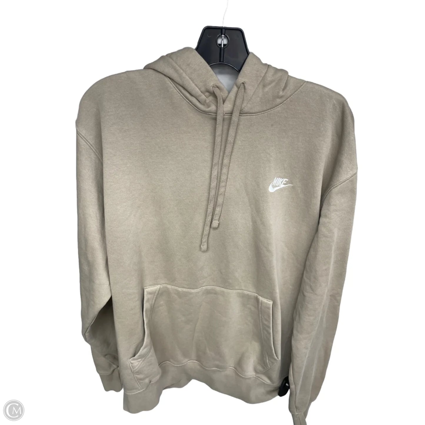 Athletic Sweatshirt Hoodie By Nike Apparel In Tan, Size: M