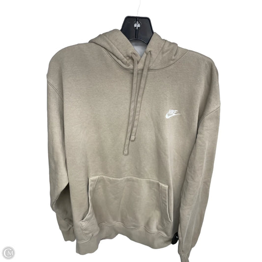 Athletic Sweatshirt Hoodie By Nike Apparel In Tan, Size: M