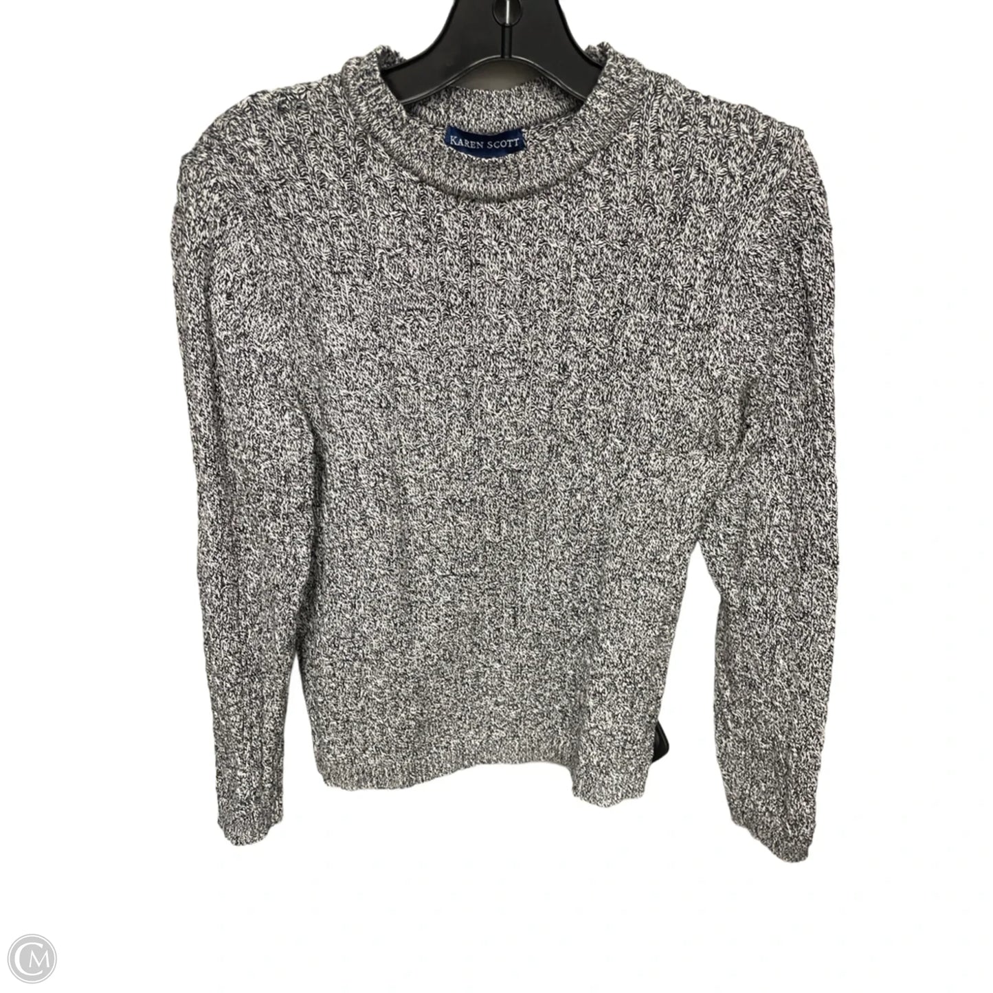 Sweater By Karen Scott In Black & White, Size: M