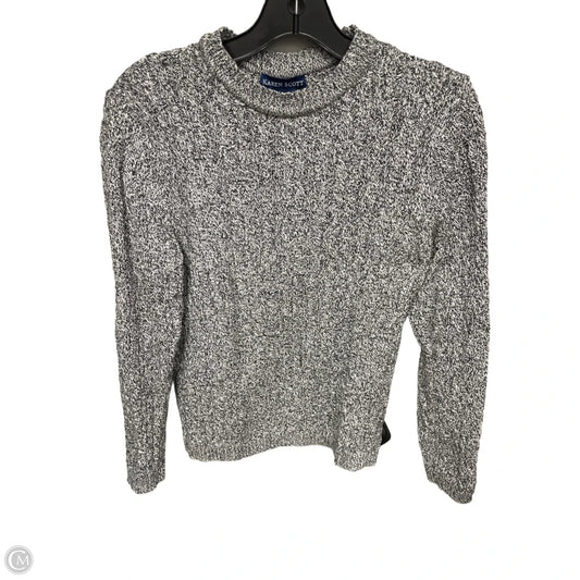 Sweater By Karen Scott In Black & White, Size: M