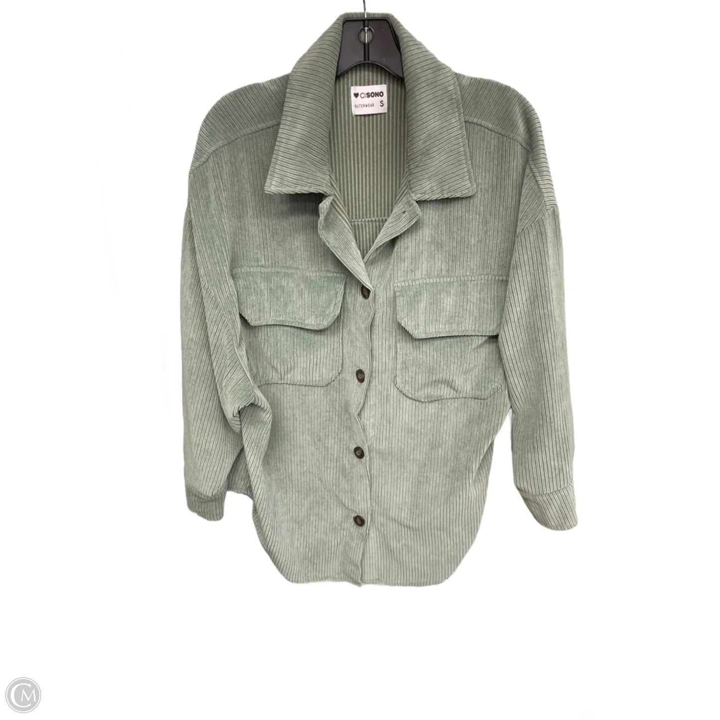 Jacket Shirt By Ci Sono In Green, Size: S