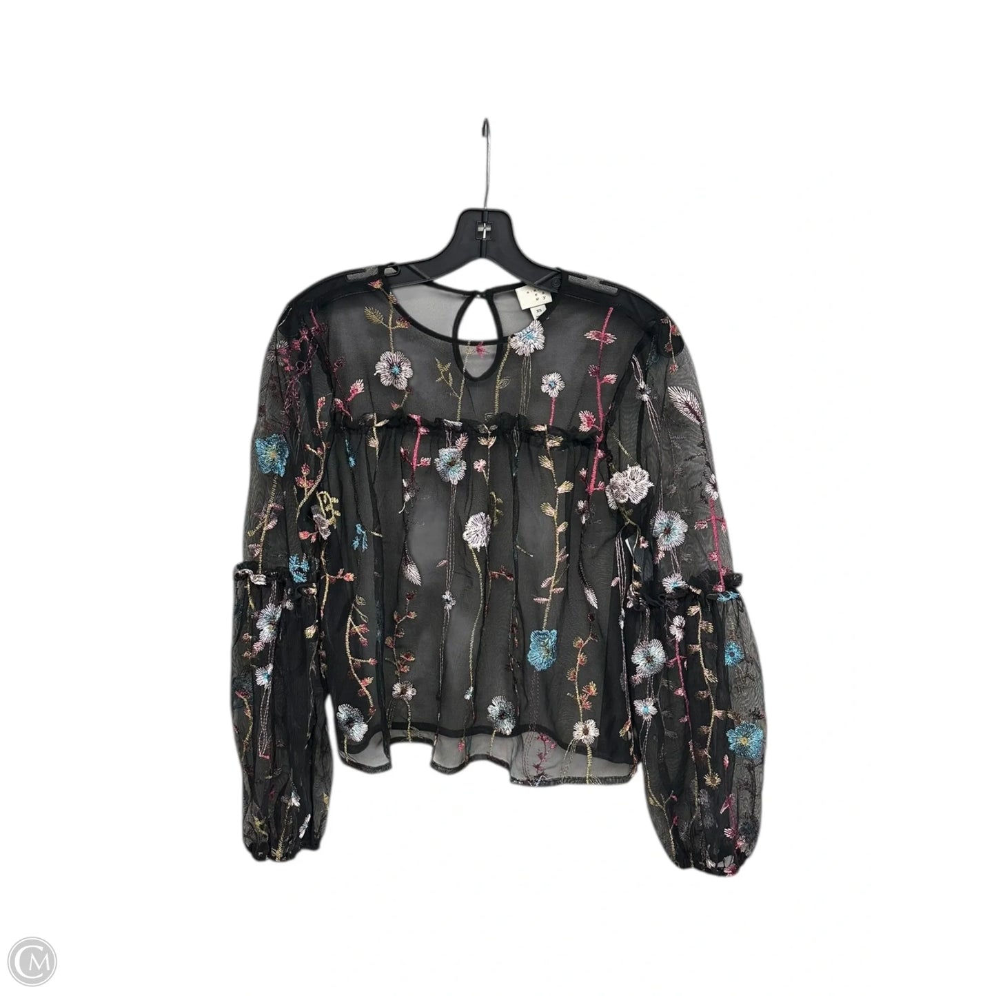 Top Long Sleeve By A New Day In Floral Print, Size: Xs