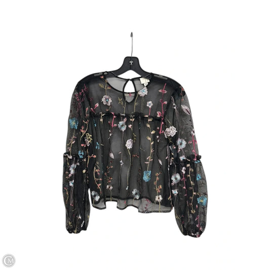 Top Long Sleeve By A New Day In Floral Print, Size: Xs
