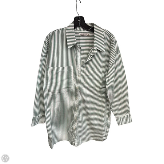 Dress Casual Short By Abercrombie And Fitch In Green & White, Size: M