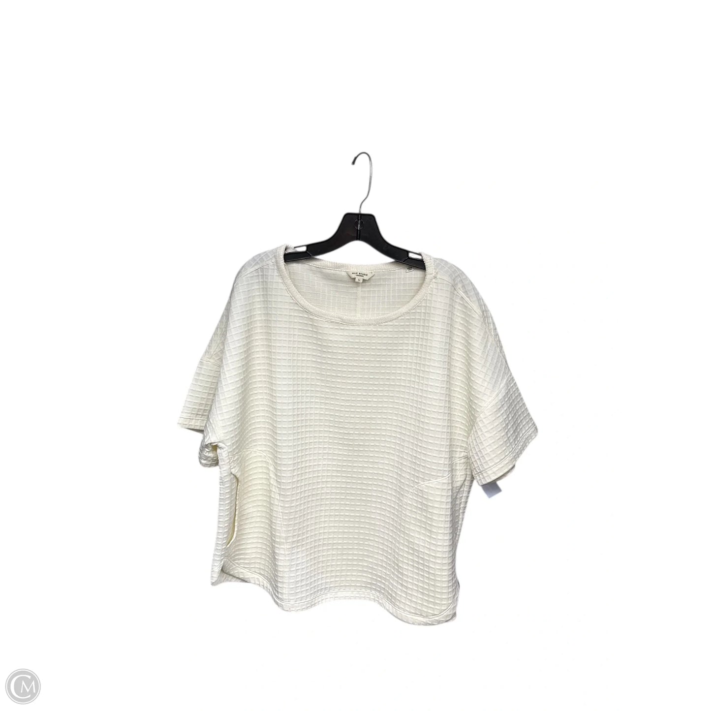 Top Short Sleeve By Max Studio In Cream, Size: L