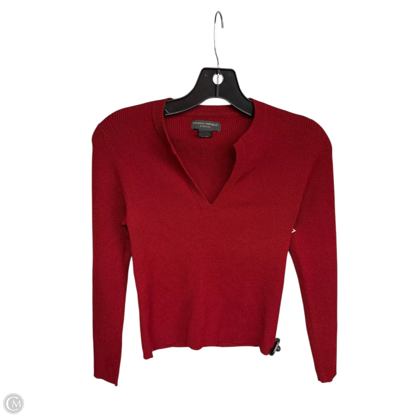 Top Long Sleeve By Banana Republic In Red, Size: S