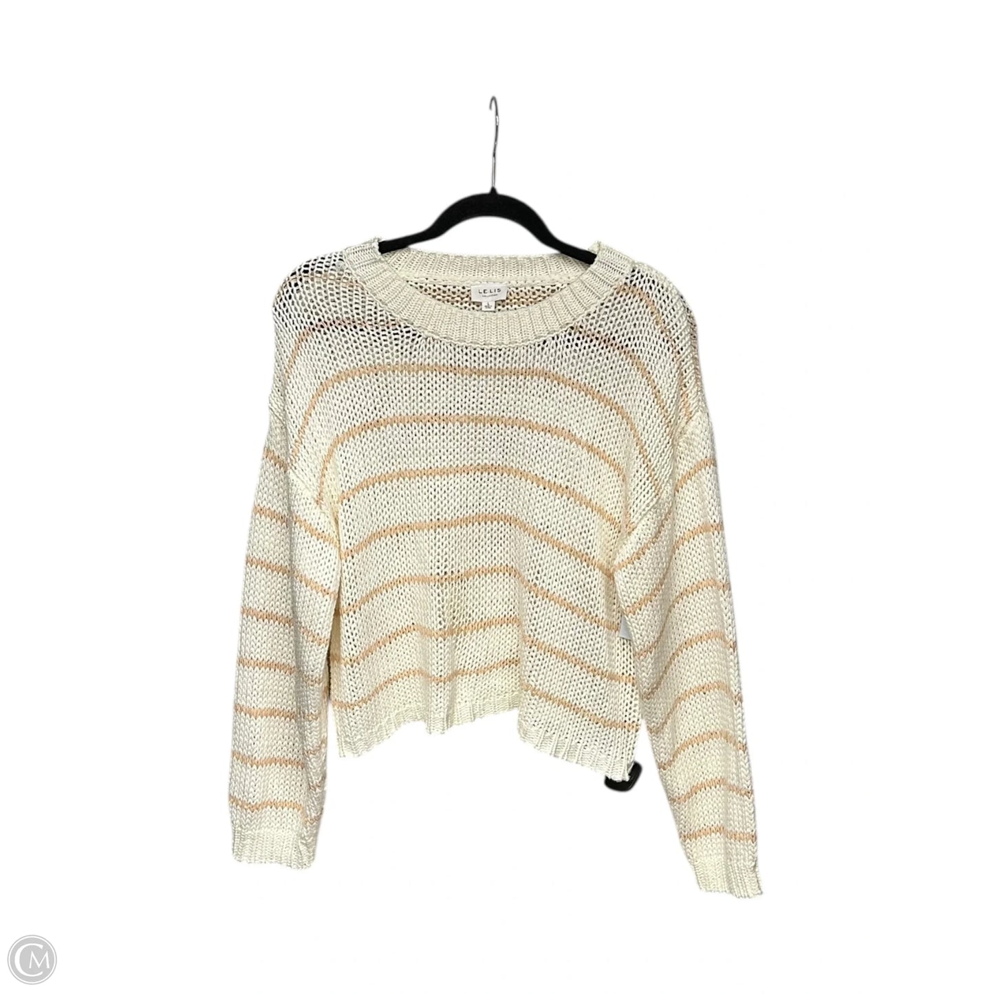 Sweater By Le Lis In Cream & Orange, Size: L