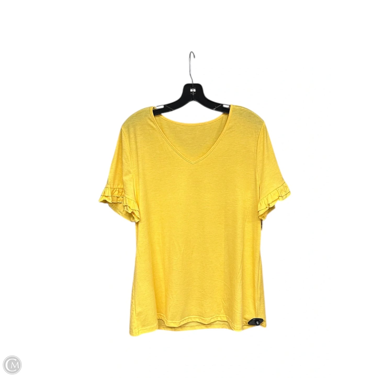 Top Short Sleeve Basic By Clothes Mentor In Yellow, Size: Xl
