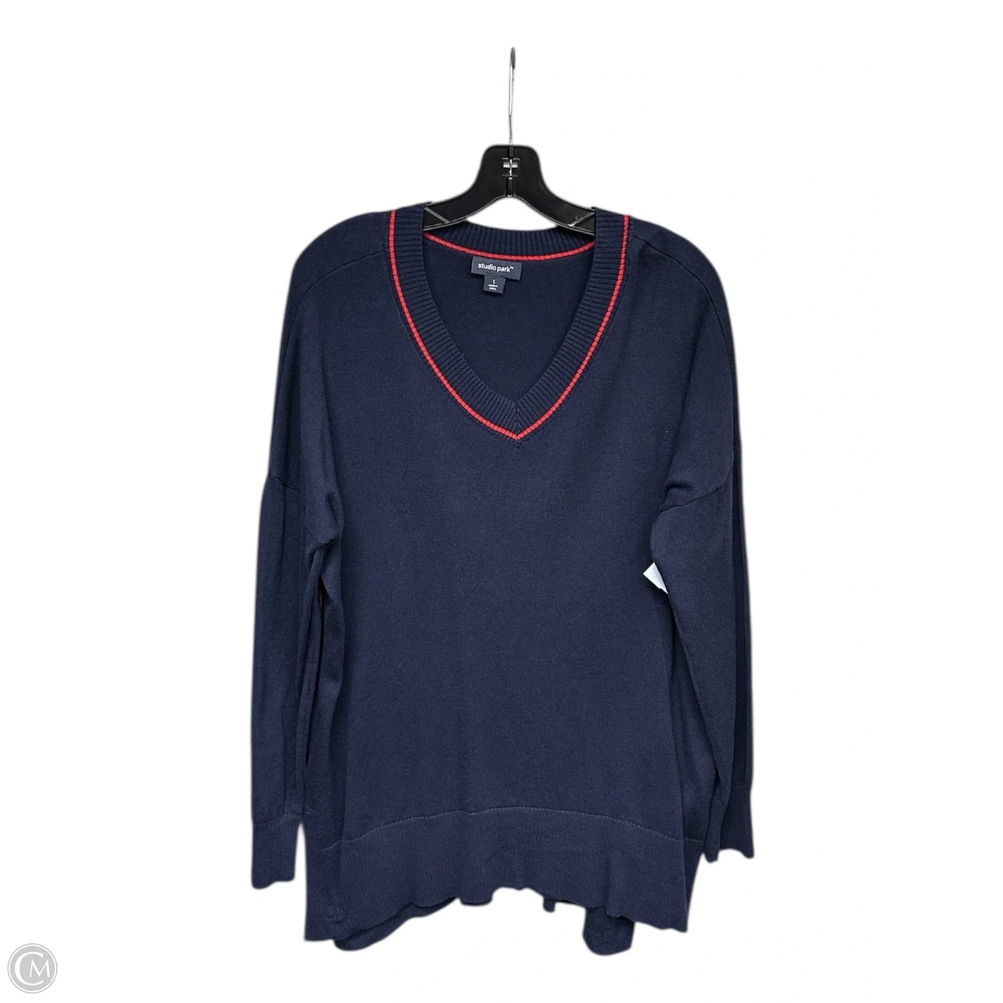 Sweater By Clothes Mentor In Navy, Size: L