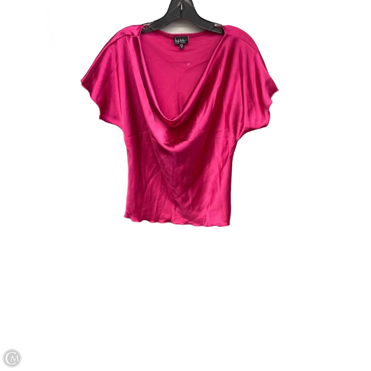 Top Short Sleeve By Nicole Miller In Pink, Size: Xs