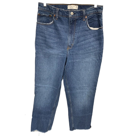 Jeans Straight By Abercrombie And Fitch In Blue Denim, Size: 10l