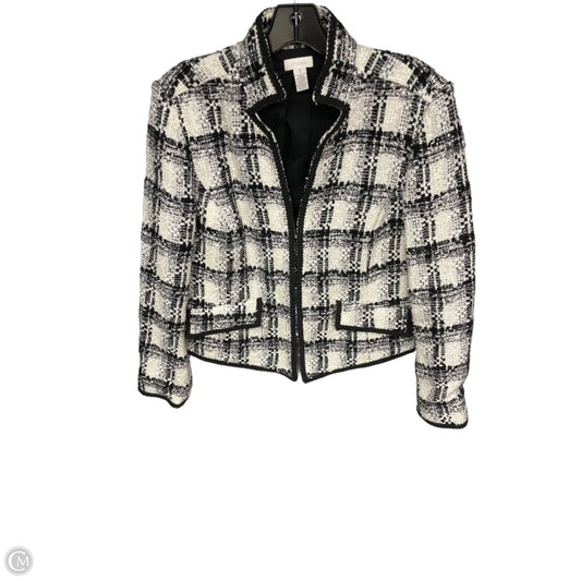 Blazer By Chicos In Black & Cream, Size: L