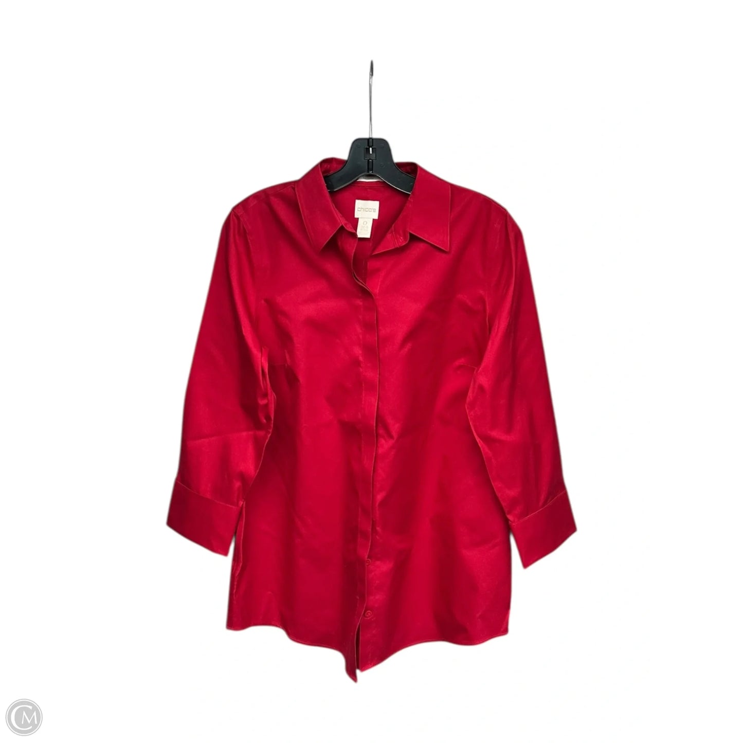 Top Long Sleeve By Chicos In Red, Size: S
