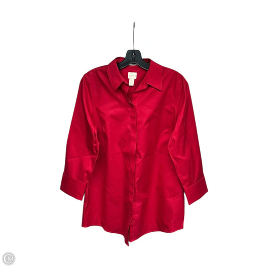 Top Long Sleeve By Chicos In Red, Size: S