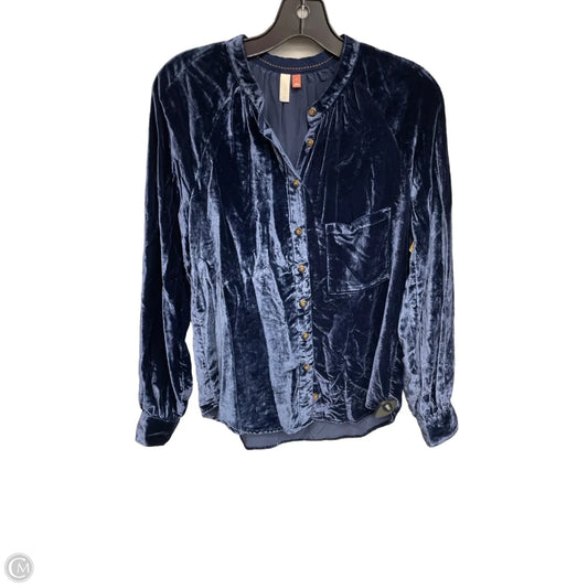 Top Long Sleeve By Pilcro In Blue, Size: S