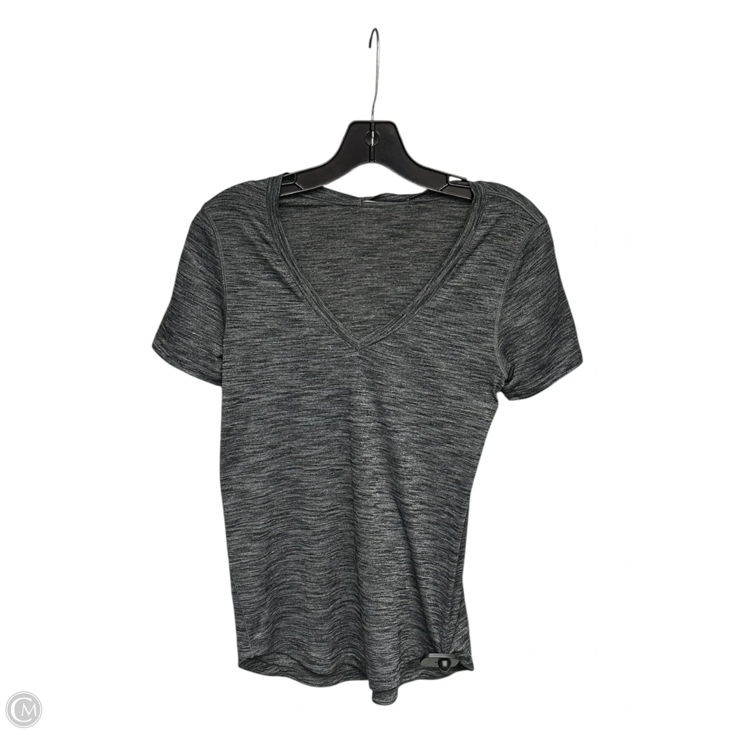 Athletic Top Short Sleeve By Lululemon In Grey, Size: S