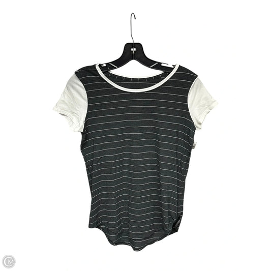 Athletic Top Short Sleeve By Lululemon In Grey & White, Size: S