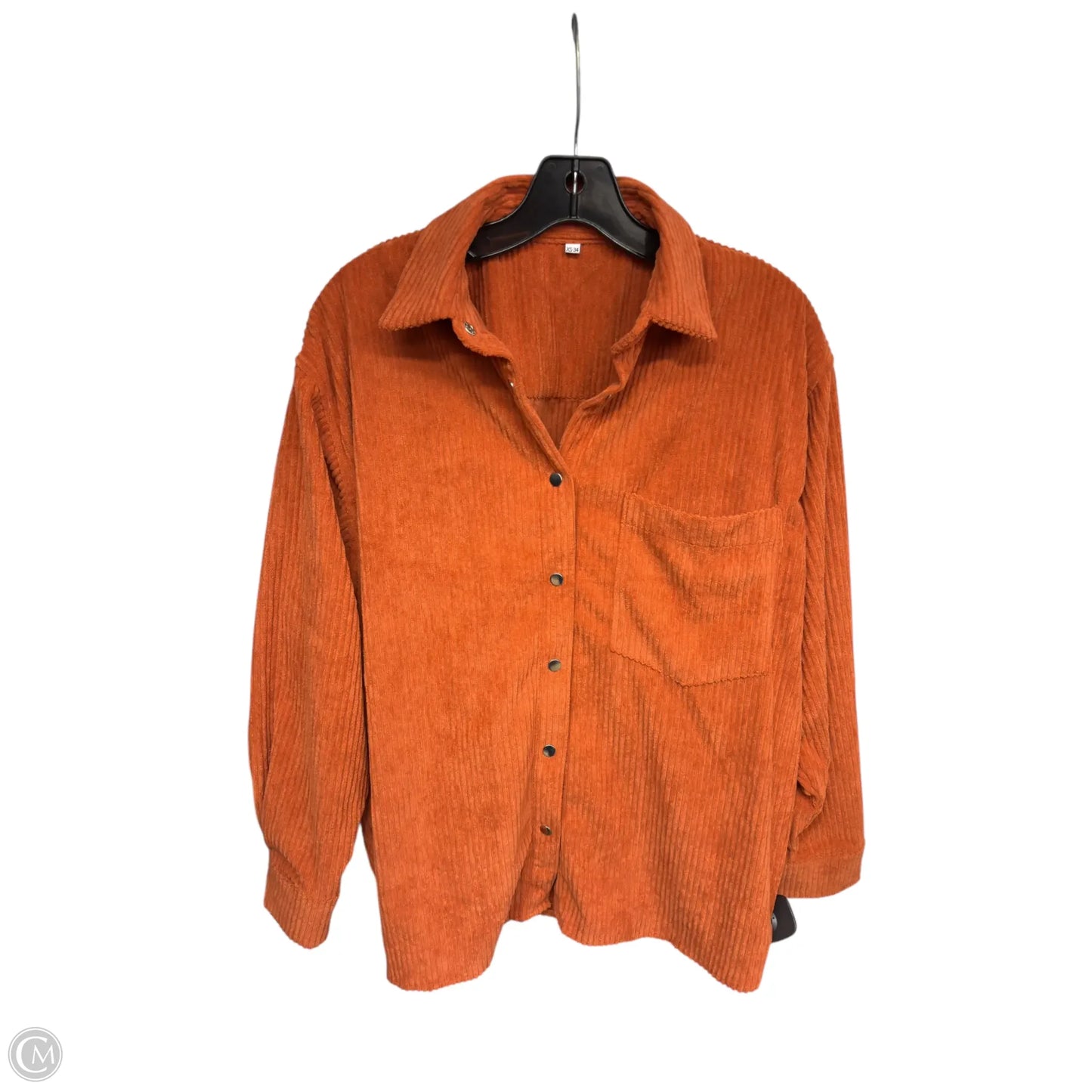 Jacket Shirt By Clothes Mentor In Orange, Size: Xs
