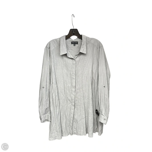 Top Long Sleeve By Modern Works In Grey, Size: 1x