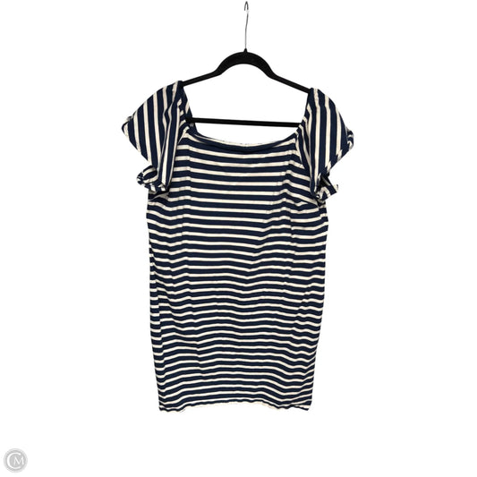 Dress Casual Maxi By Lauren By Ralph Lauren In Blue & Cream, Size: Xl