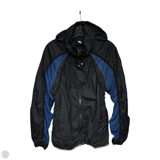 Athletic Jacket By Free People In Black & Blue, Size: M