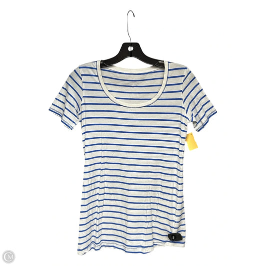Athletic Top Short Sleeve By Lululemon In Blue & White, Size: S
