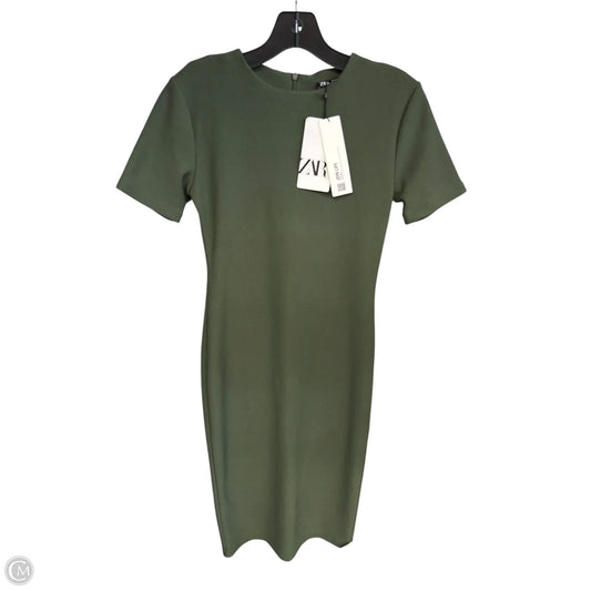Dress Casual Midi By Zara In Green, Size: S