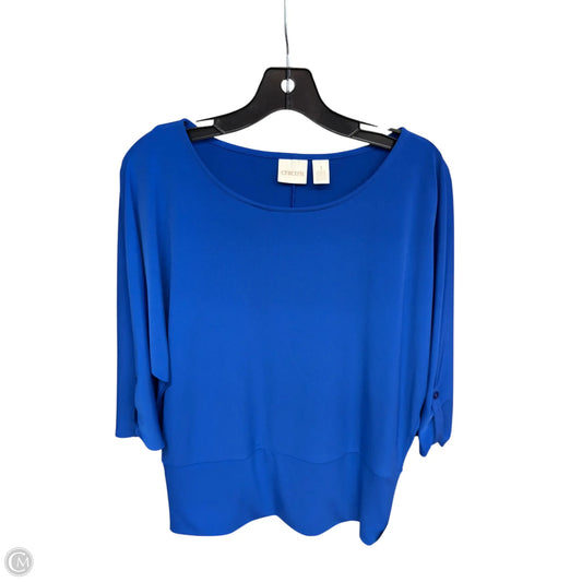 Top Short Sleeve By Chicos In Blue, Size: L