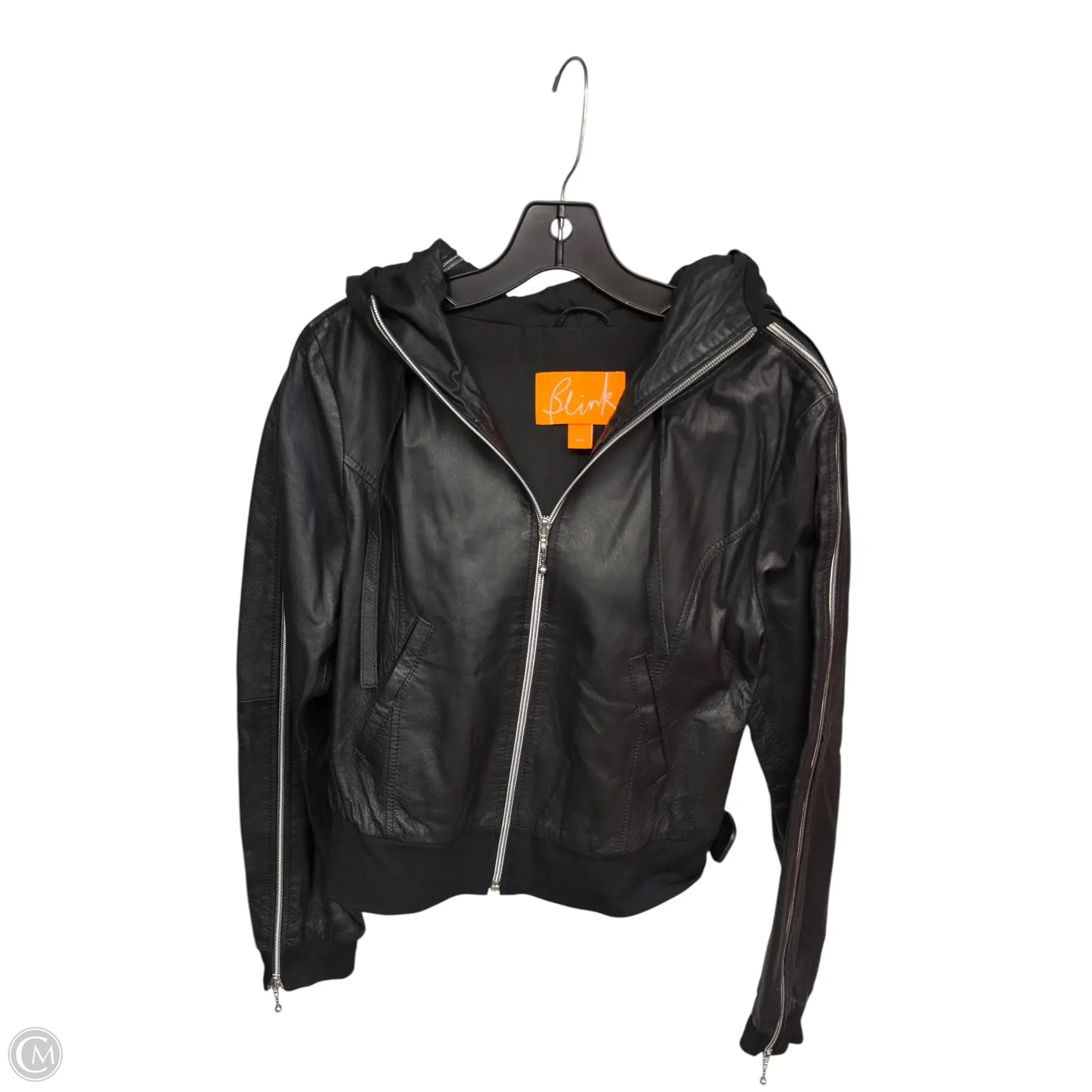 Jacket Leather By Blink In Black & White, Size: M