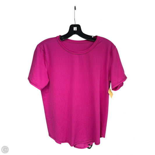 Athletic Top Short Sleeve By Lululemon In Pink, Size: M
