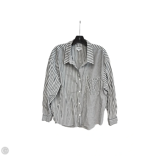 Top Long Sleeve By Pistola In Grey & White, Size: Xl