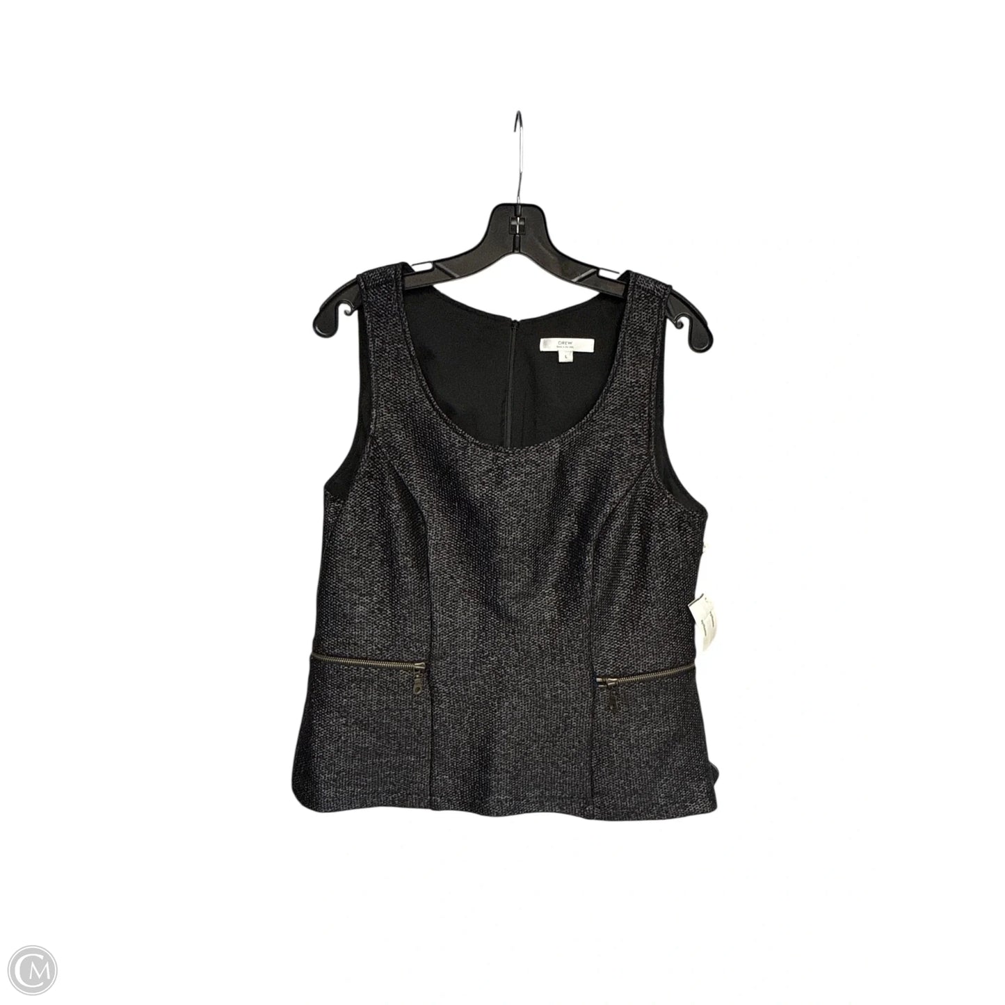 Top Sleeveless By Drew In Black, Size: L