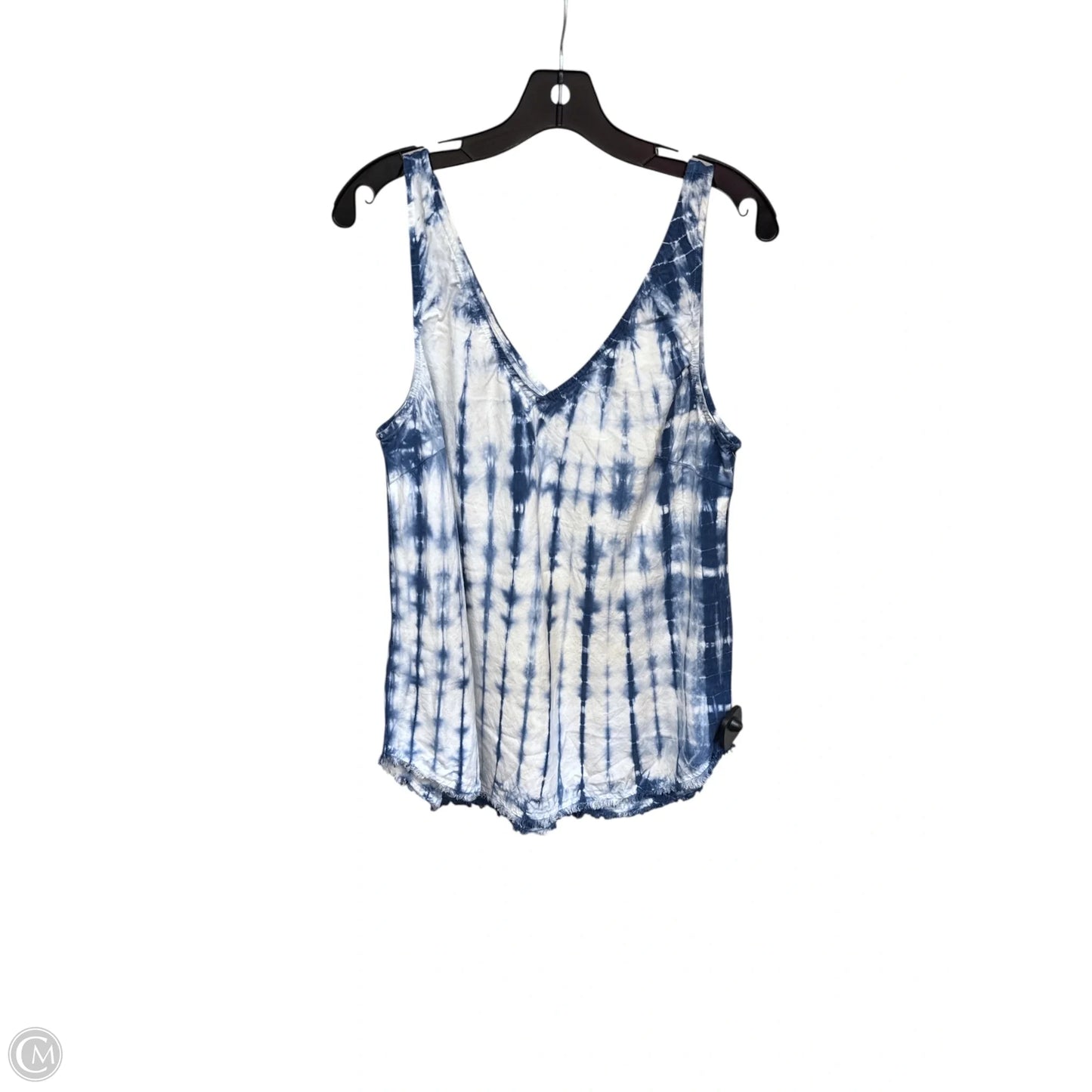 Top Sleeveless By Cloth & Stone In Blue & White, Size: L