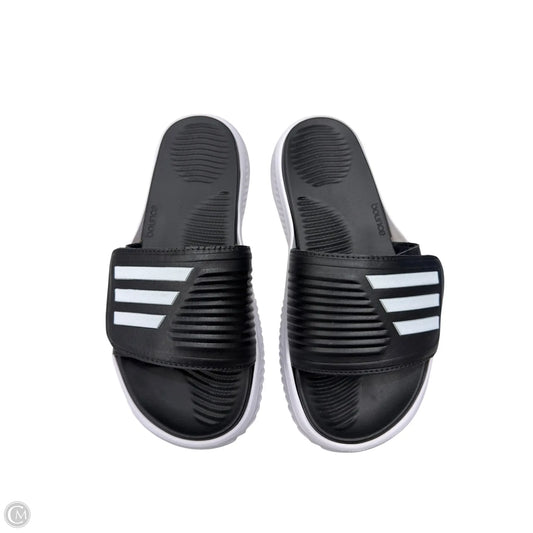 Sandals Flats By Adidas In Black & White, Size: 7