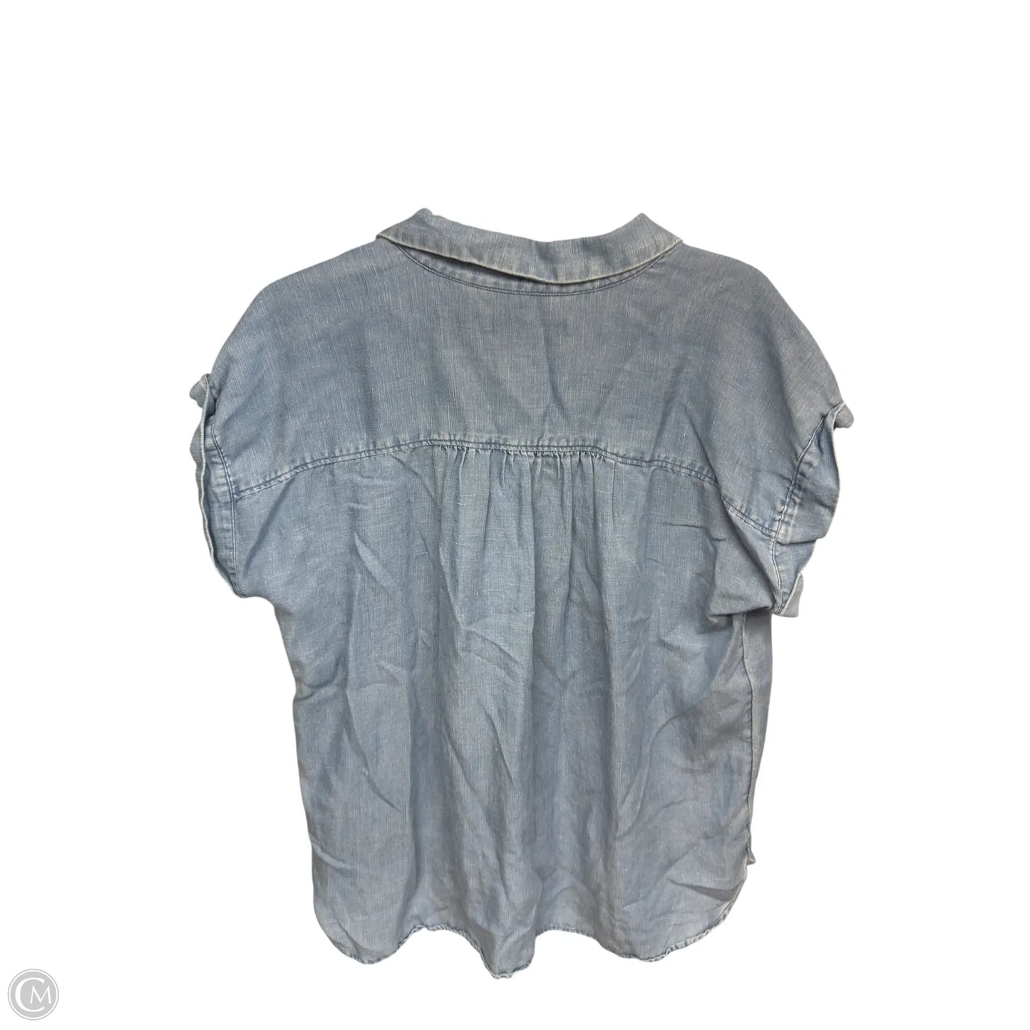 Top Short Sleeve By Loft In Blue Denim, Size: L