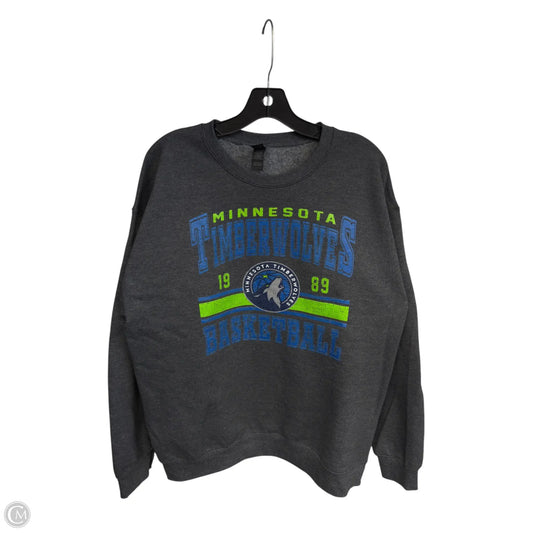 Sweatshirt Crewneck By Gildan In Grey, Size: L