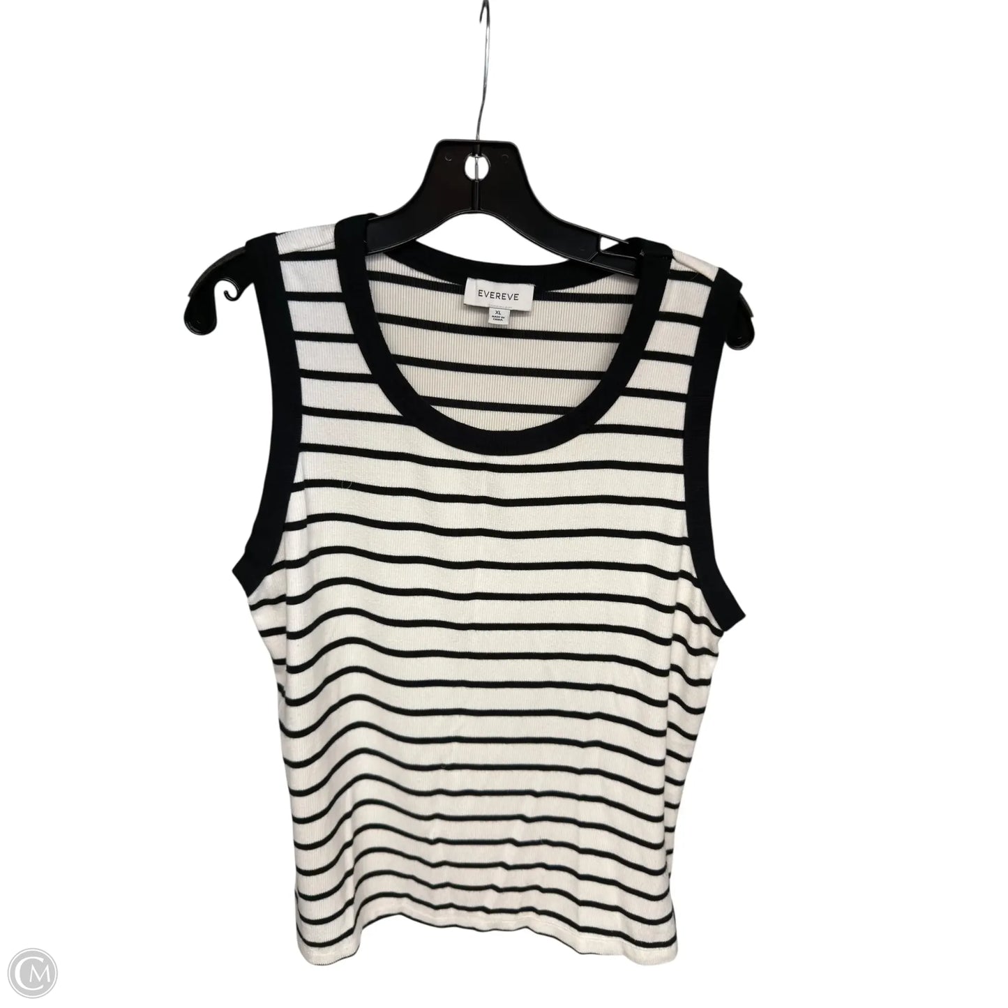 Top Sleeveless By Evereve In Black & White, Size: Xl