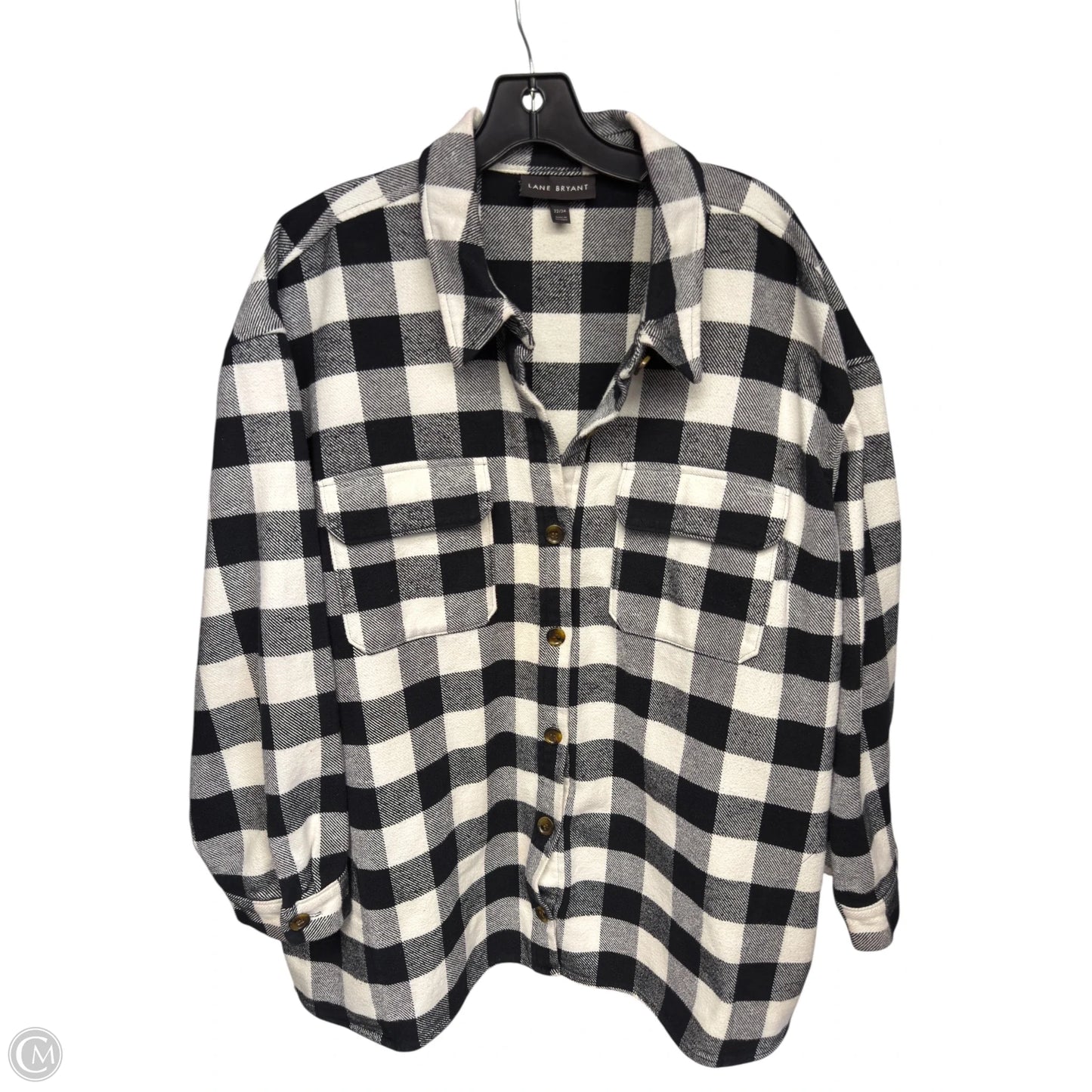 Jacket Shirt By Lane Bryant In Black & White, Size: 2x