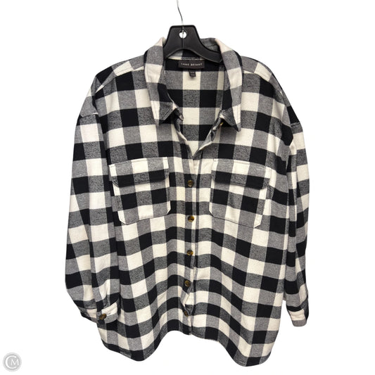 Jacket Shirt By Lane Bryant In Black & White, Size: 2x