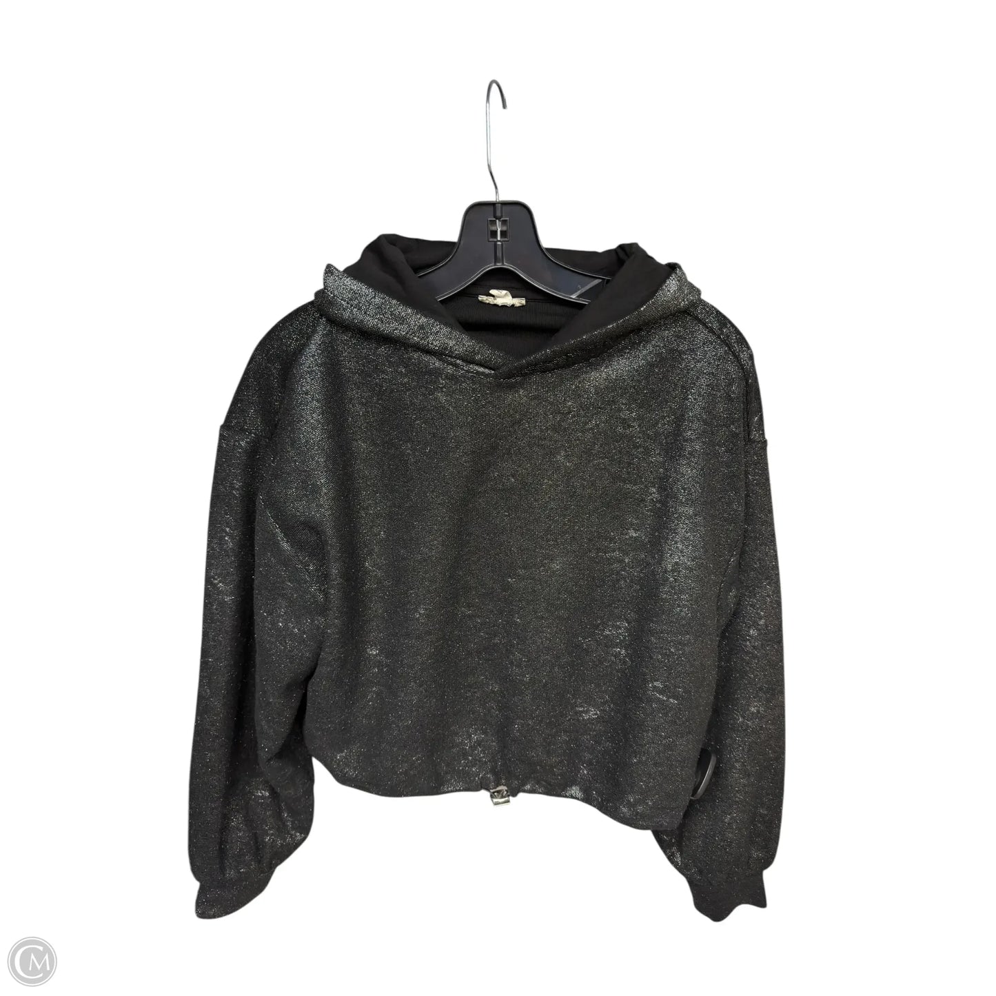 Sweatshirt Hoodie By Pilcro In Black & Silver, Size: Xs