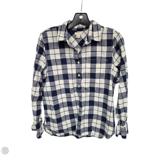Top Long Sleeve By J. Crew In Blue & White, Size: S