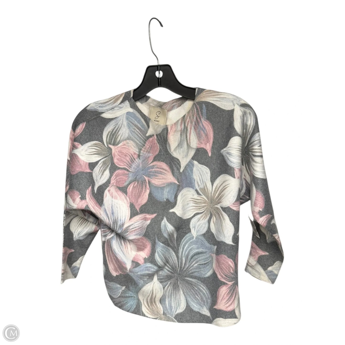 Top 3/4 Sleeve By Sioni In Floral Print, Size: Xs