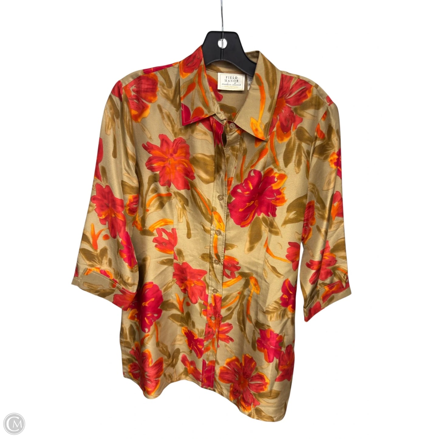 Top Long Sleeve By Field Manor In Floral Print, Size: S