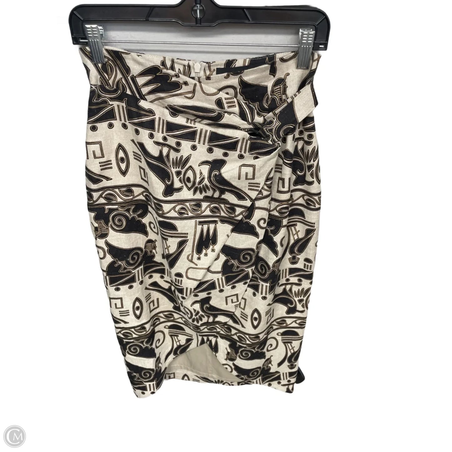 Skirt Midi By Andrea Jovine In Black & Tan, Size: 6