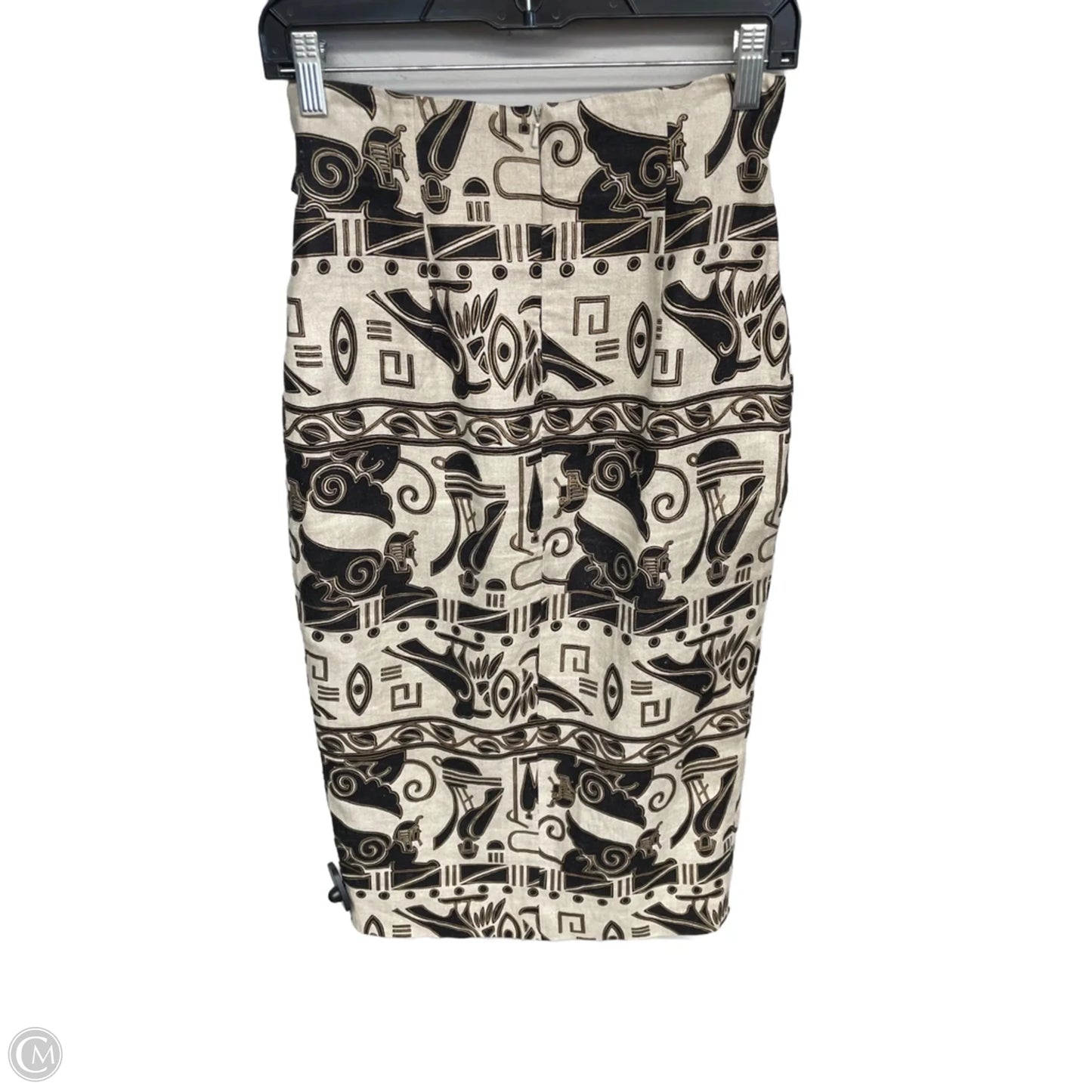 Skirt Midi By Andrea Jovine In Black & Tan, Size: 6