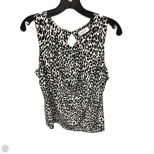 Top Sleeveless By Calvin Klein In Black & White, Size: Xl