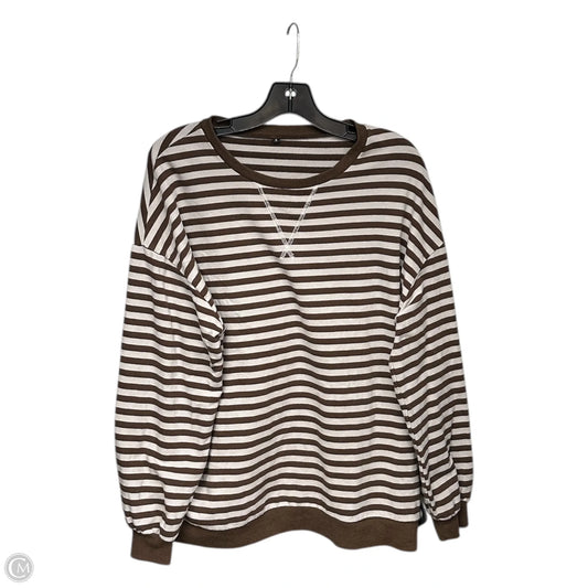 Sweatshirt Crewneck By Clothes Mentor In Brown & Cream, Size: S