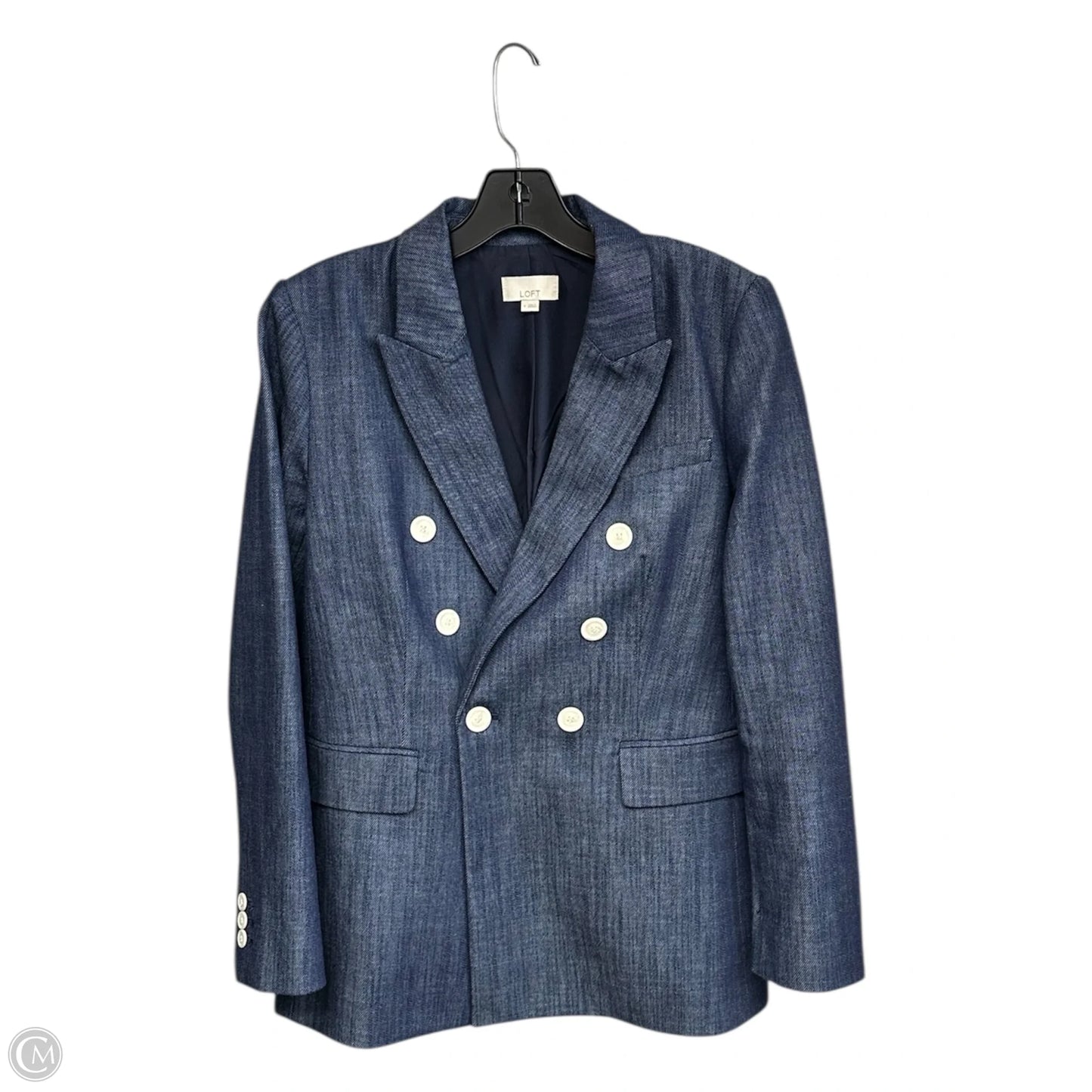 Blazer By Loft In Blue Denim, Size: 4